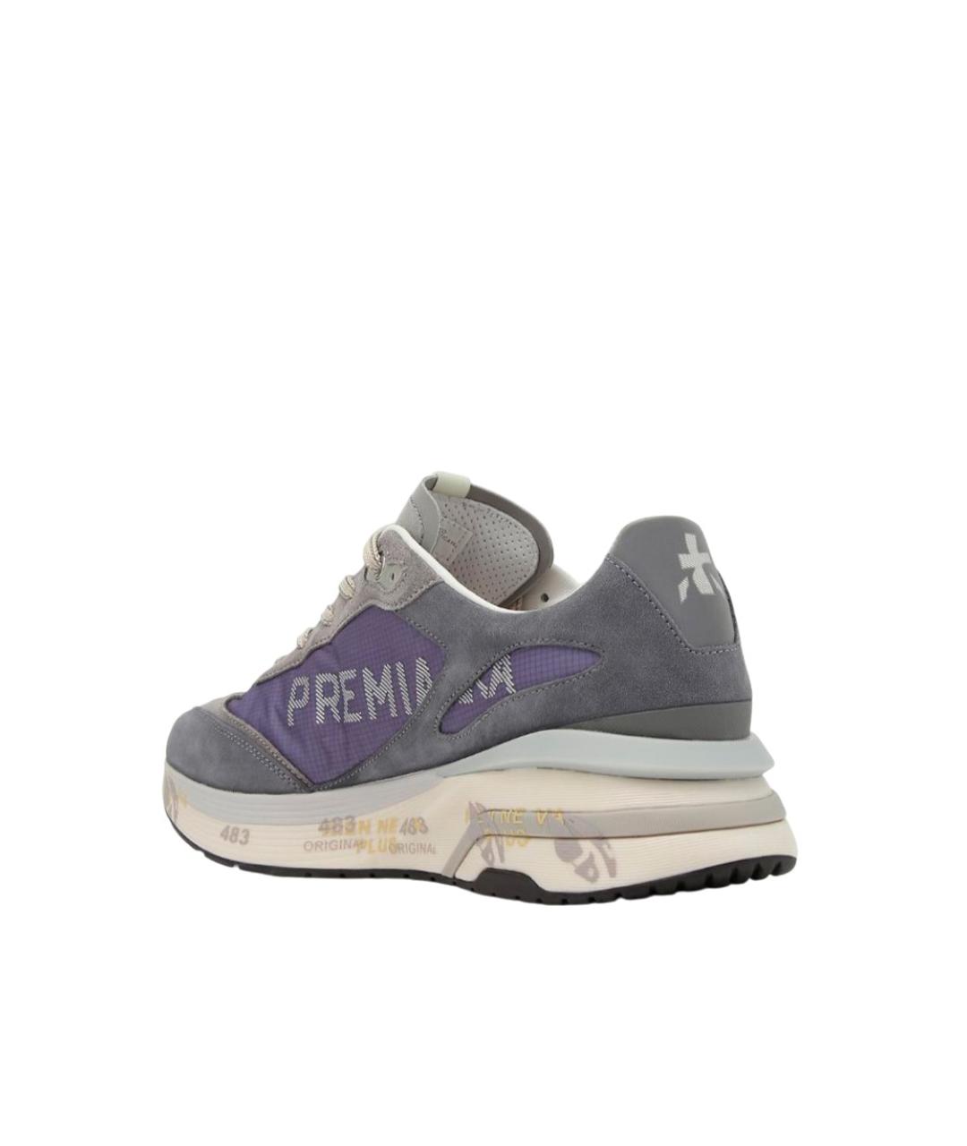 PREMIATA Серые синтетические низкие кроссовки / кеды, фото 3