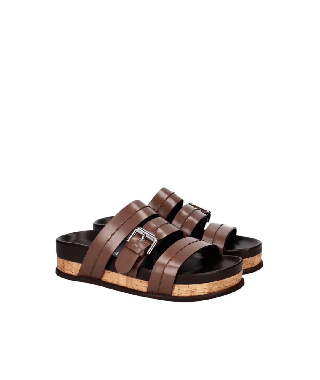 PREMIATA Коричневые кожаные сандалии, фото 2