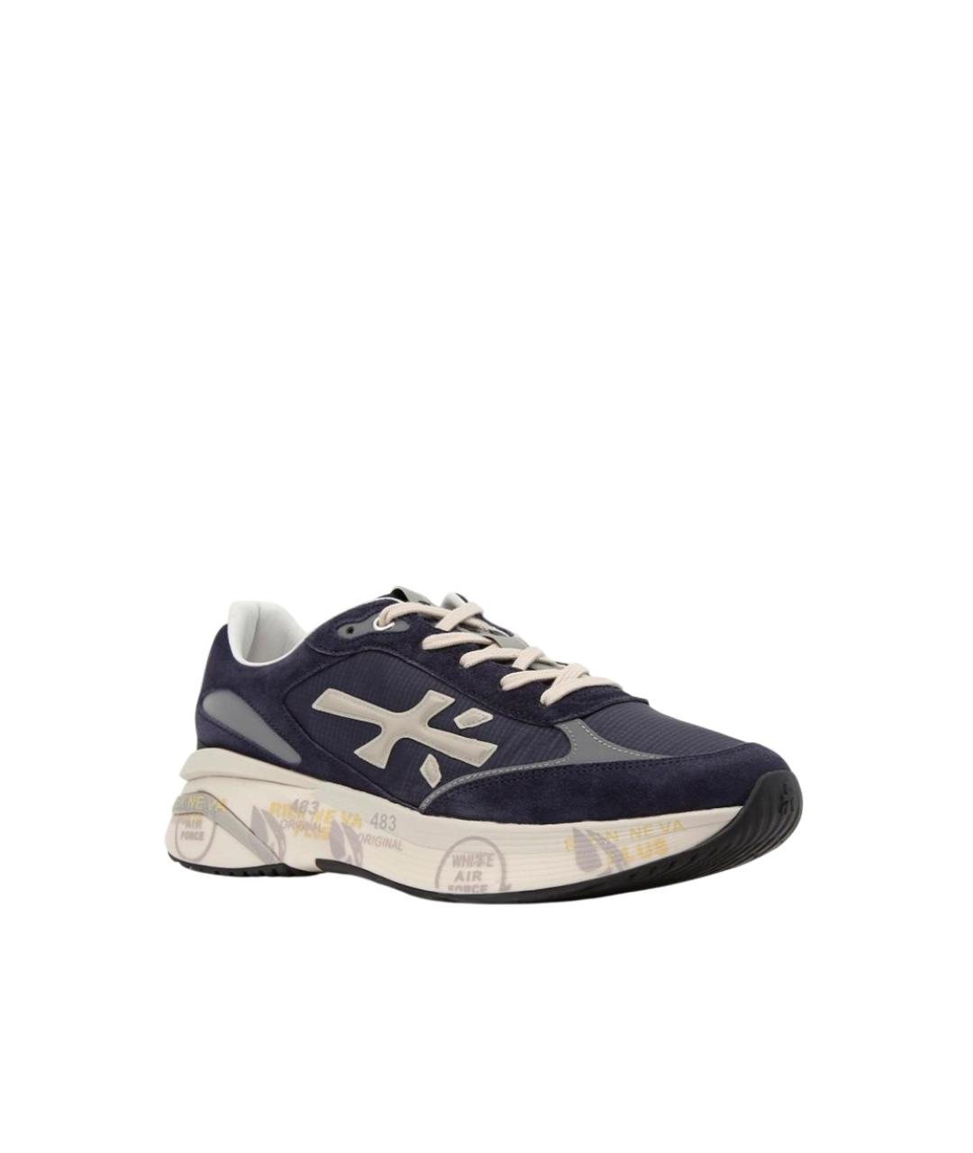 PREMIATA Синие замшевые низкие кроссовки / кеды, фото 2