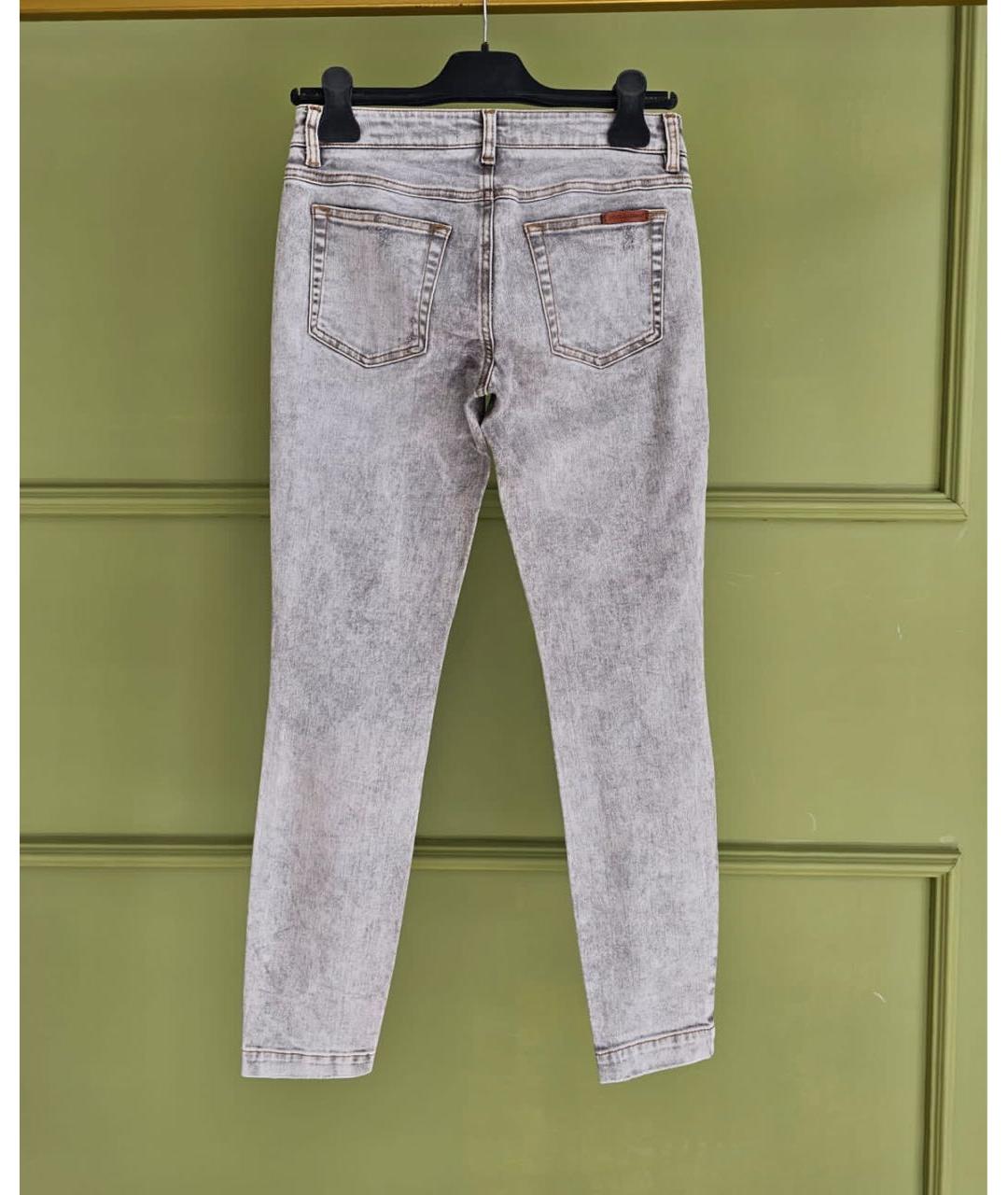 DOLCE&GABBANA Серые хлопковые джинсы слим, фото 2