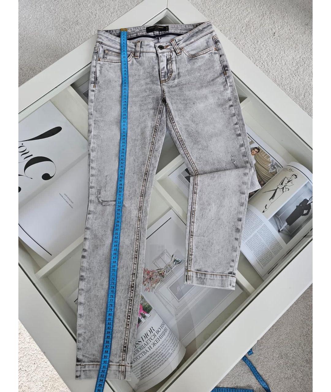 DOLCE&GABBANA Серые хлопковые джинсы слим, фото 5