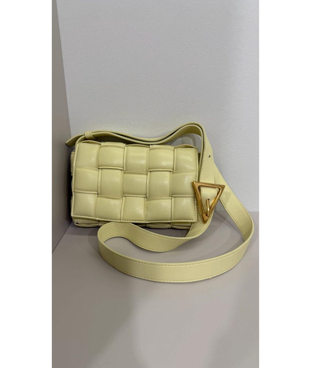 BOTTEGA VENETA Желтая кожаная сумка через плечо, фото 3