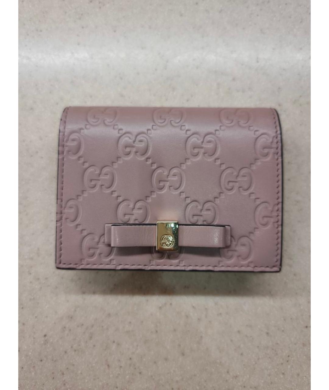 GUCCI Розовый кожаный кардхолдер, фото 10