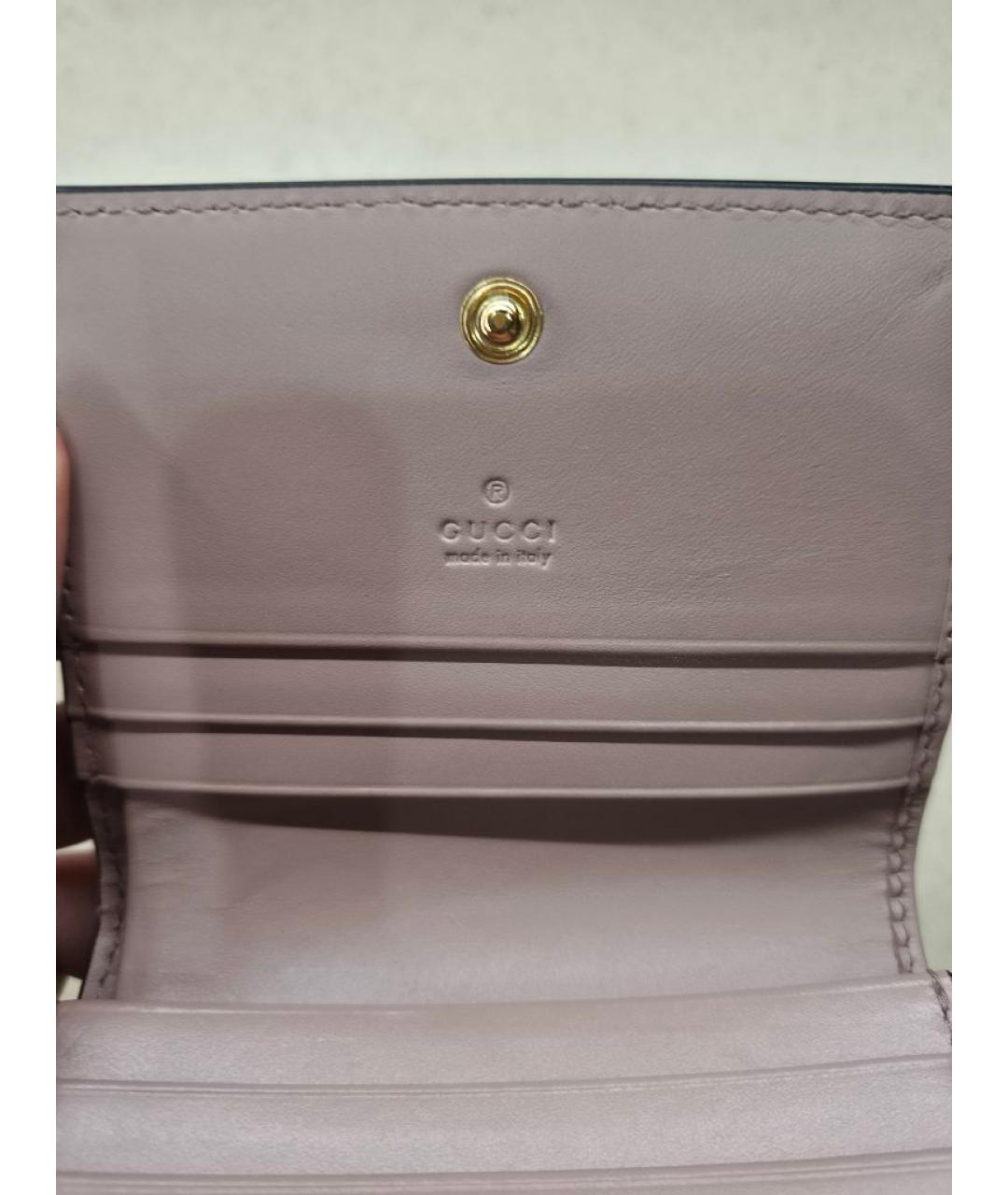 GUCCI Розовый кожаный кардхолдер, фото 6