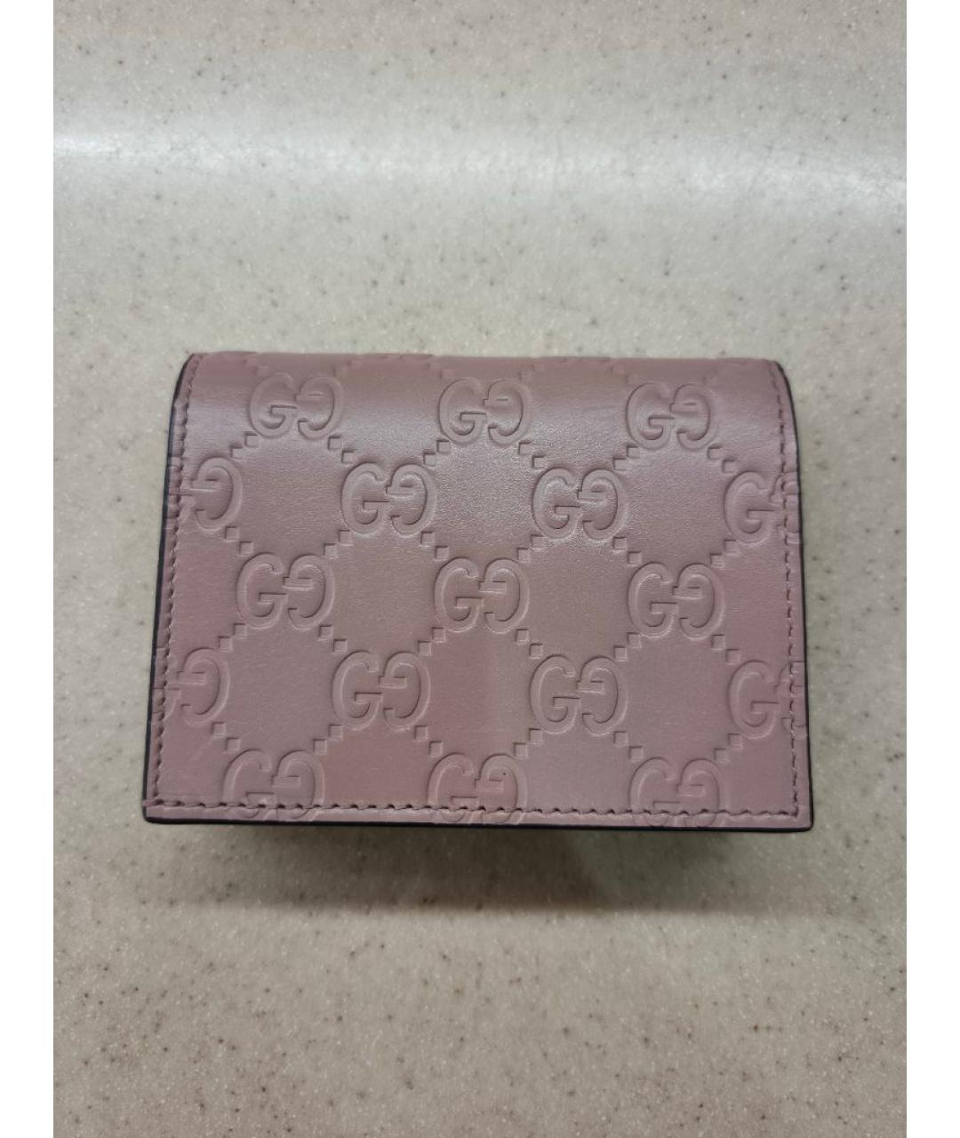 GUCCI Розовый кожаный кардхолдер, фото 3