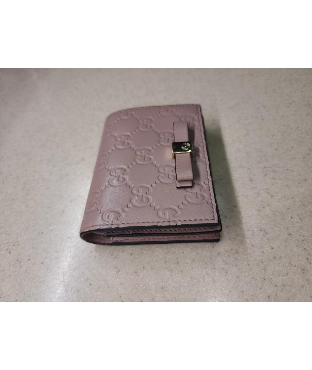 GUCCI Розовый кожаный кардхолдер, фото 2