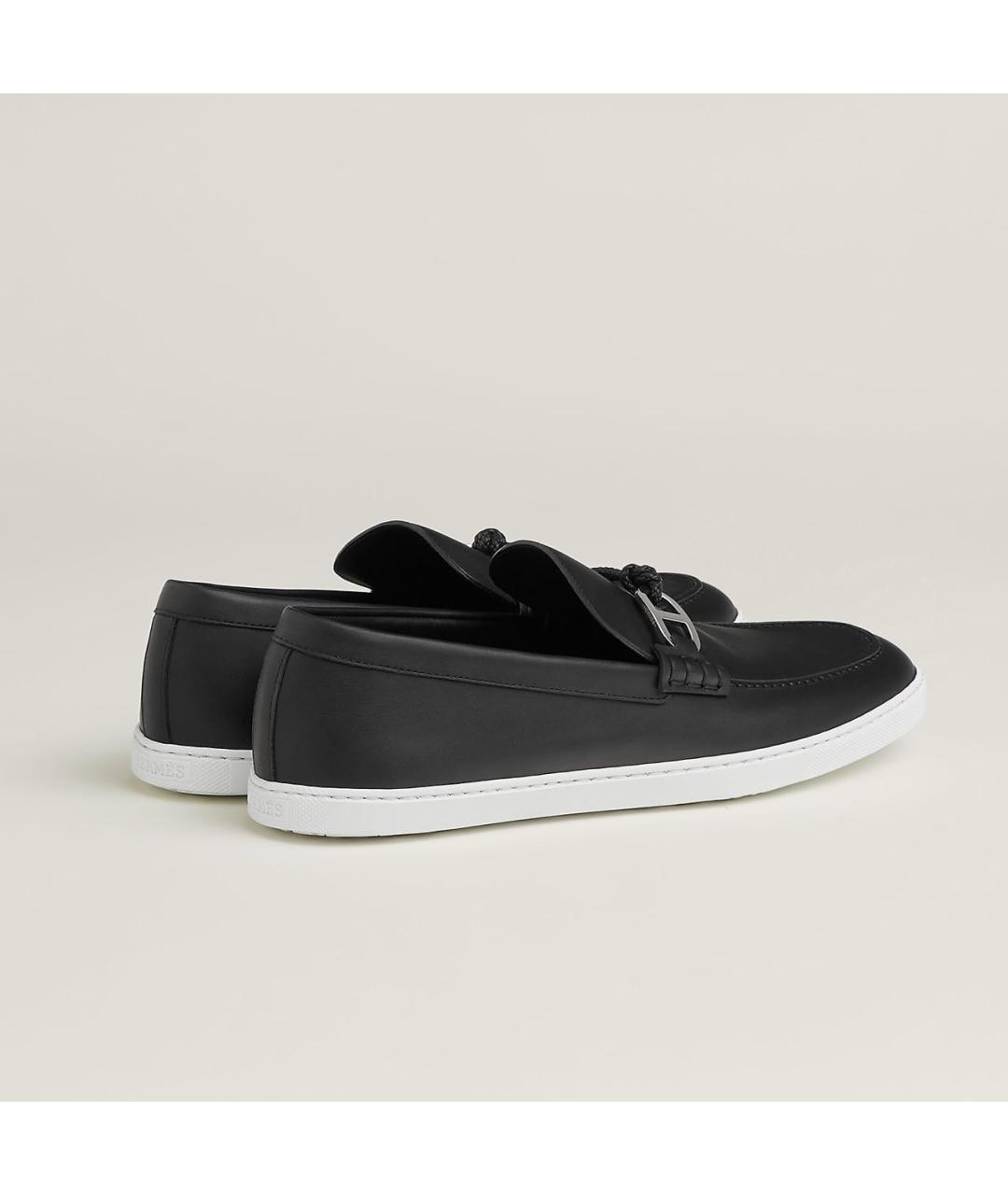 HERMES Черные кожаные лоферы, фото 3