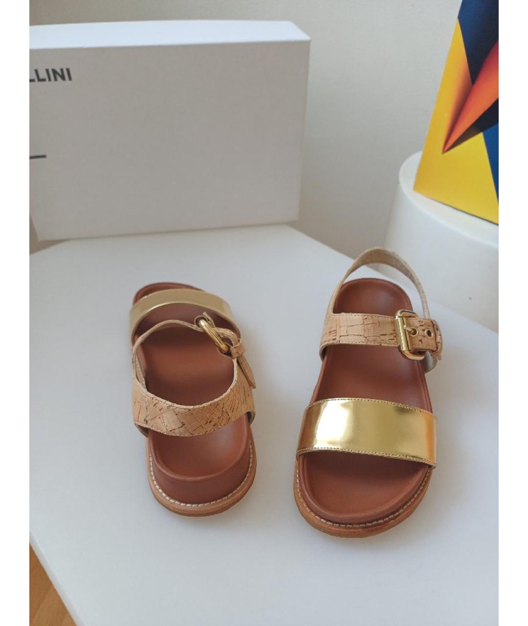 POLLINI Коричневые кожаные босоножки, фото 7