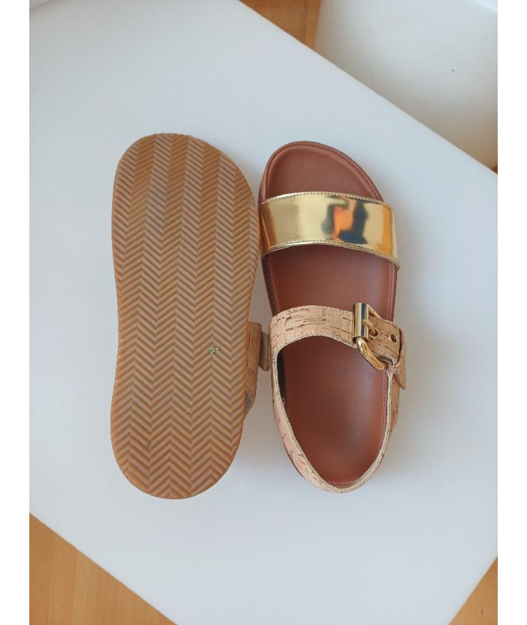 POLLINI Коричневые кожаные босоножки, фото 9