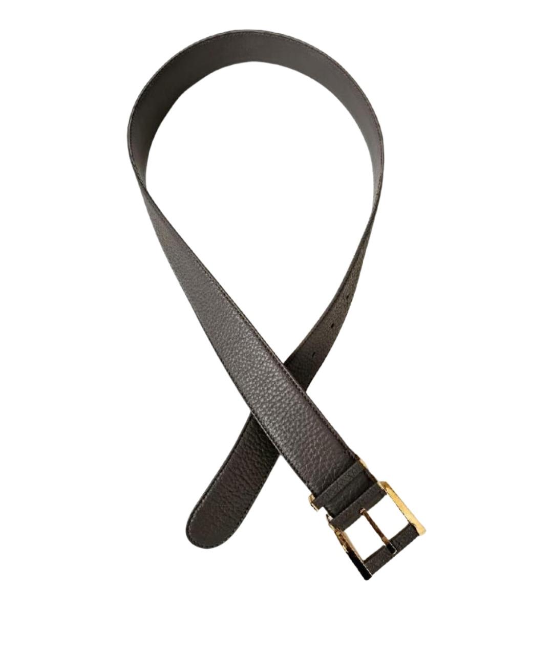 LORO PIANA Серый кожаный ремень, фото 1