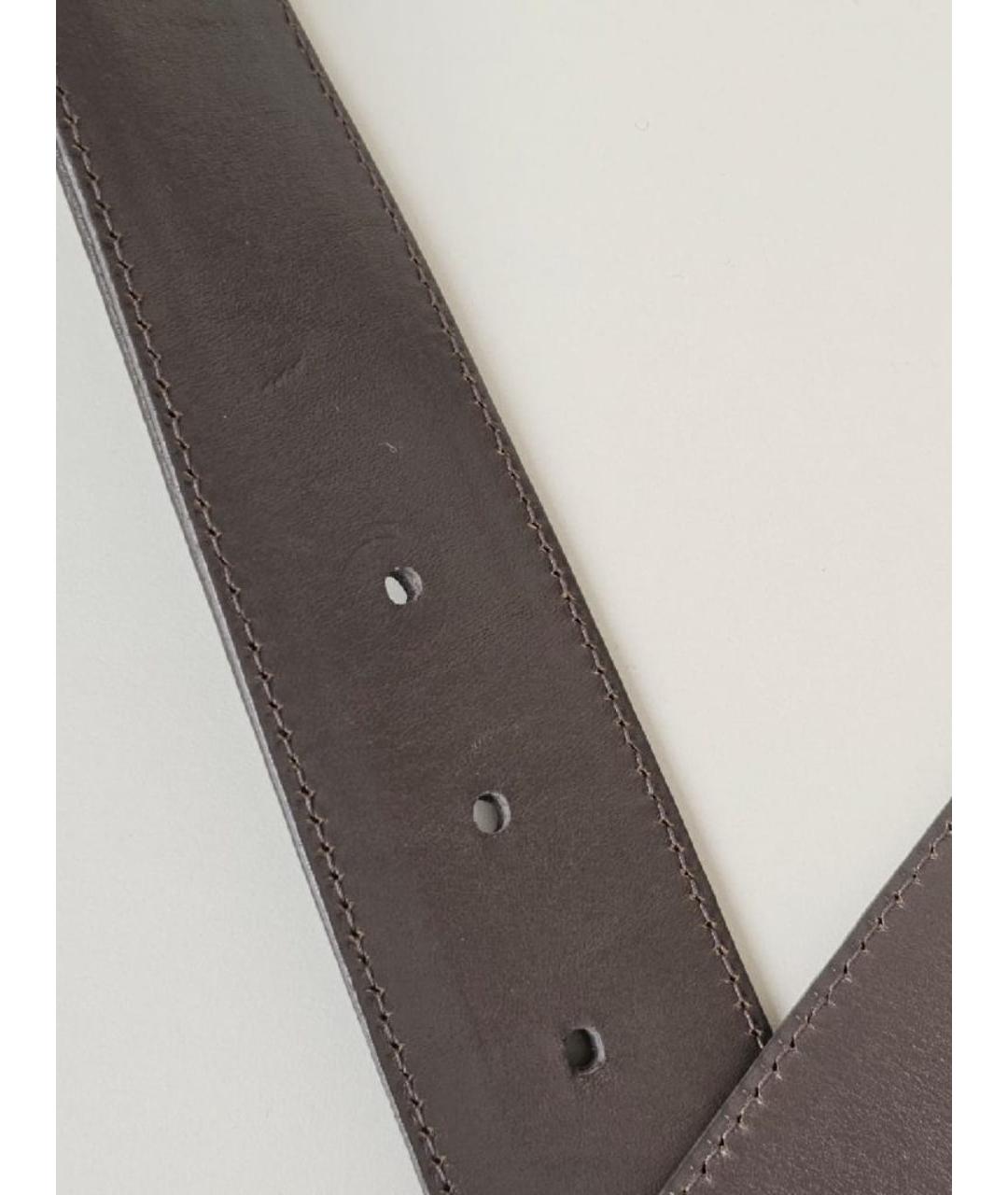 LORO PIANA Серый кожаный ремень, фото 6