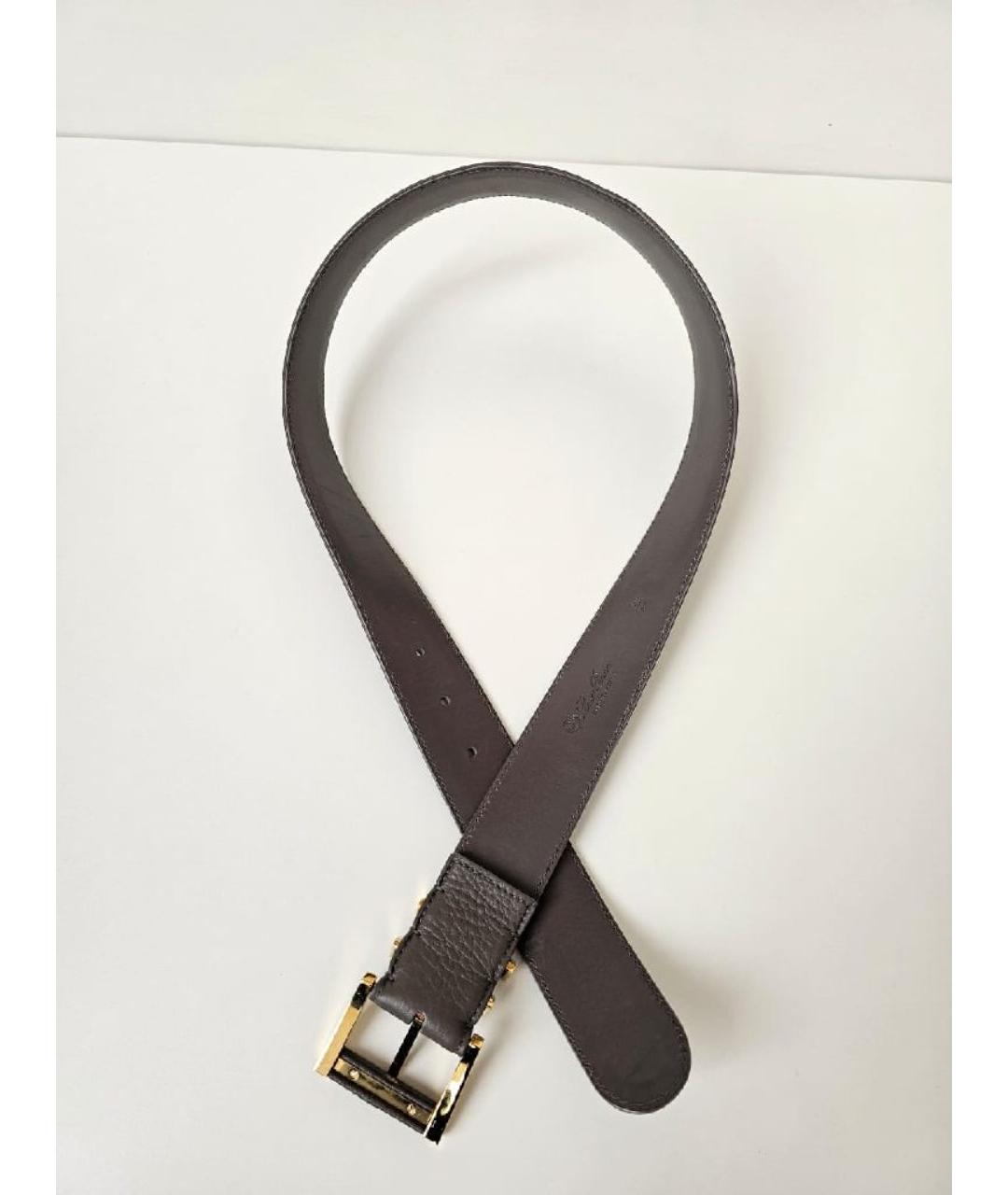 LORO PIANA Серый кожаный ремень, фото 5