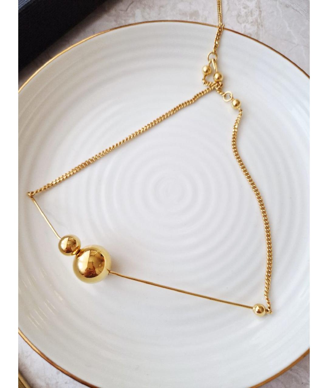 JIL SANDER Золотое металлическое колье, фото 2