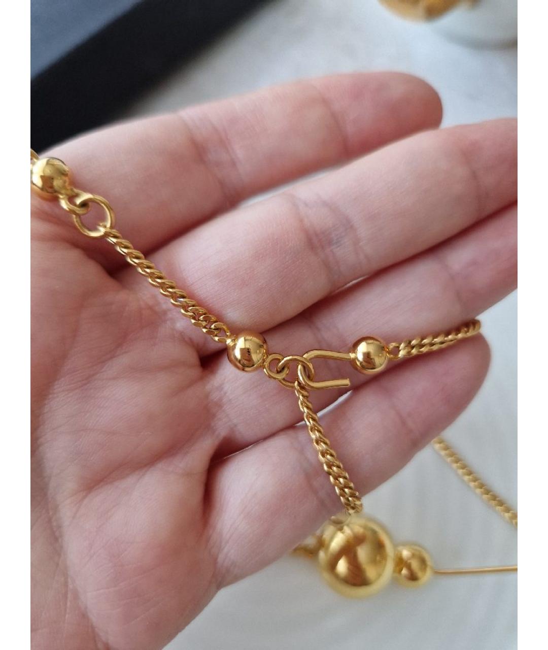 JIL SANDER Золотое металлическое колье, фото 3