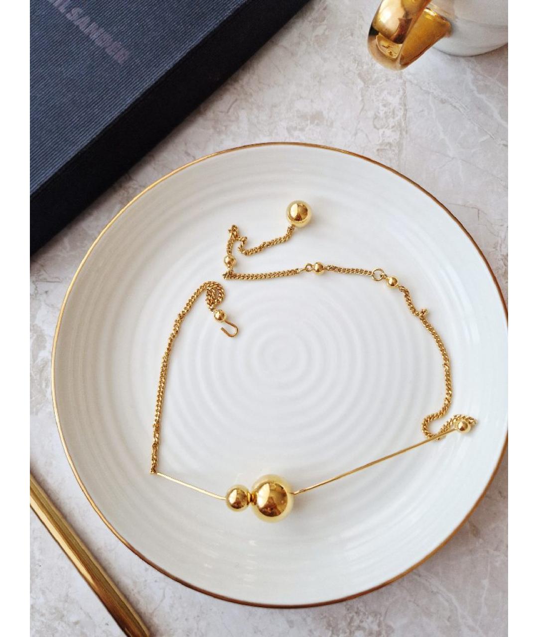 JIL SANDER Золотое металлическое колье, фото 4