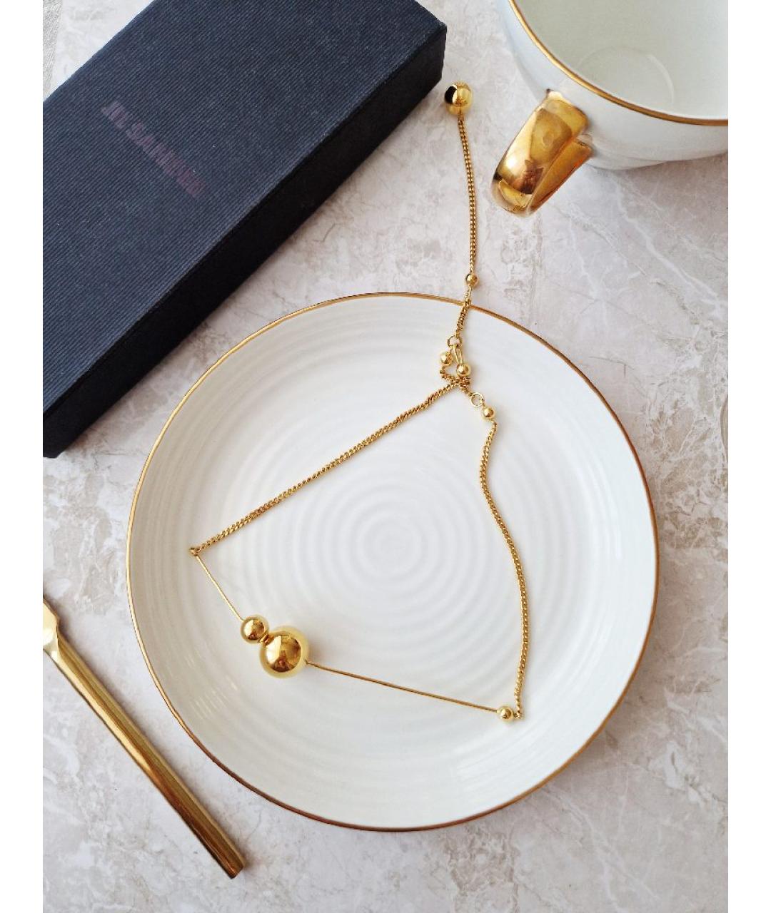 JIL SANDER Золотое металлическое колье, фото 7