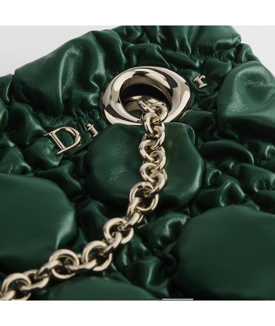 CHRISTIAN DIOR Зеленая кожаная сумка тоут, фото 3