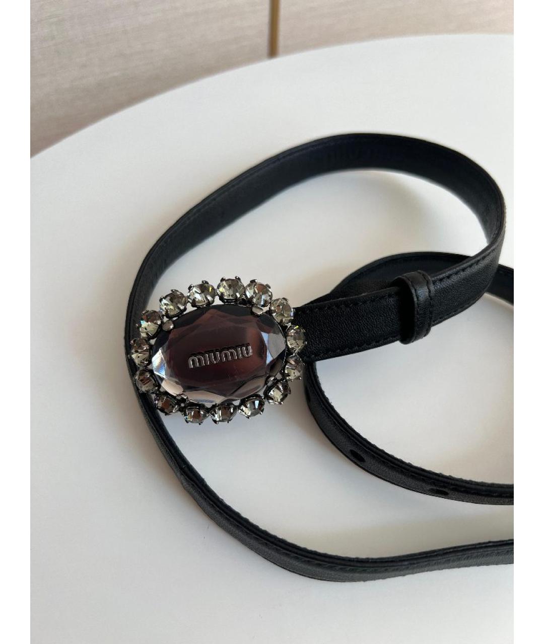MIU MIU Черный кожаный ремень, фото 2