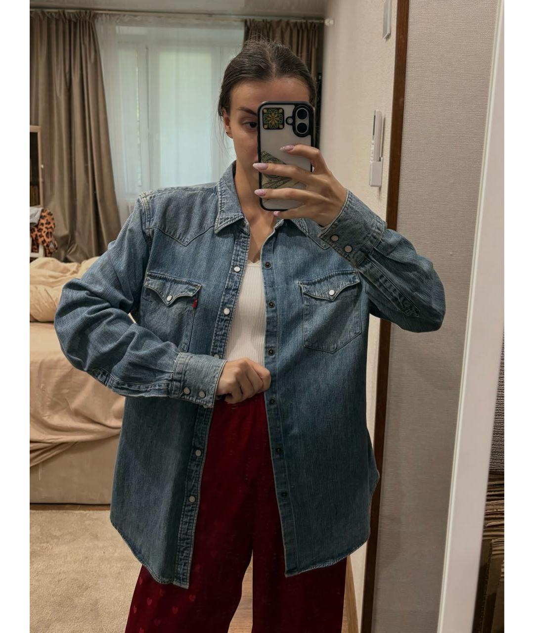 LEVI'S Синяя деним рубашка, фото 5