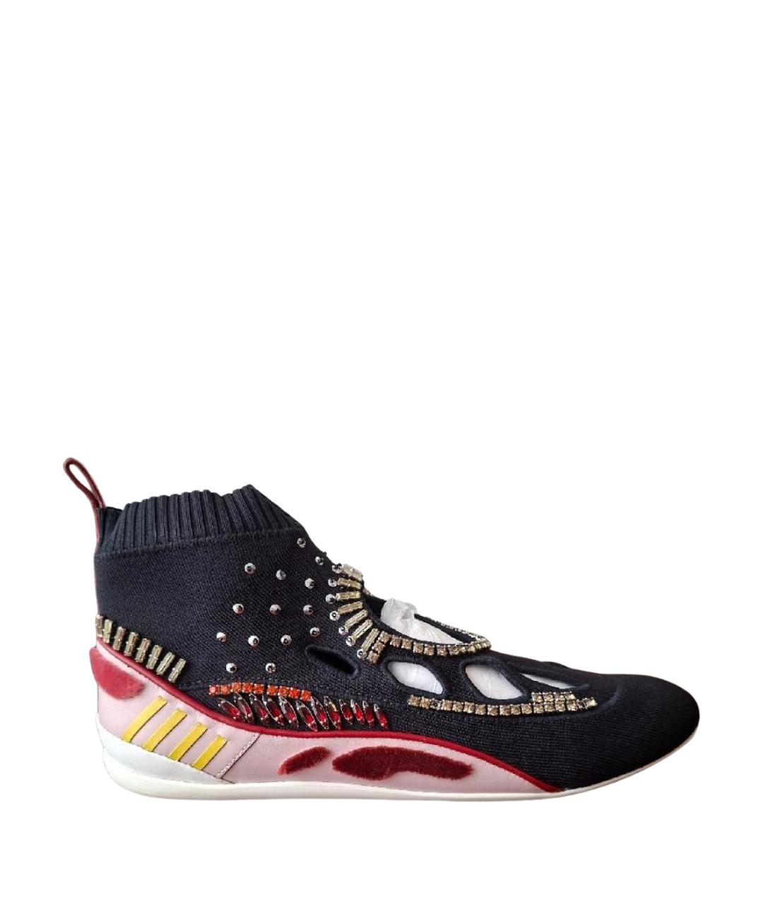 VALENTINO Черные текстильные кроссовки, фото 1