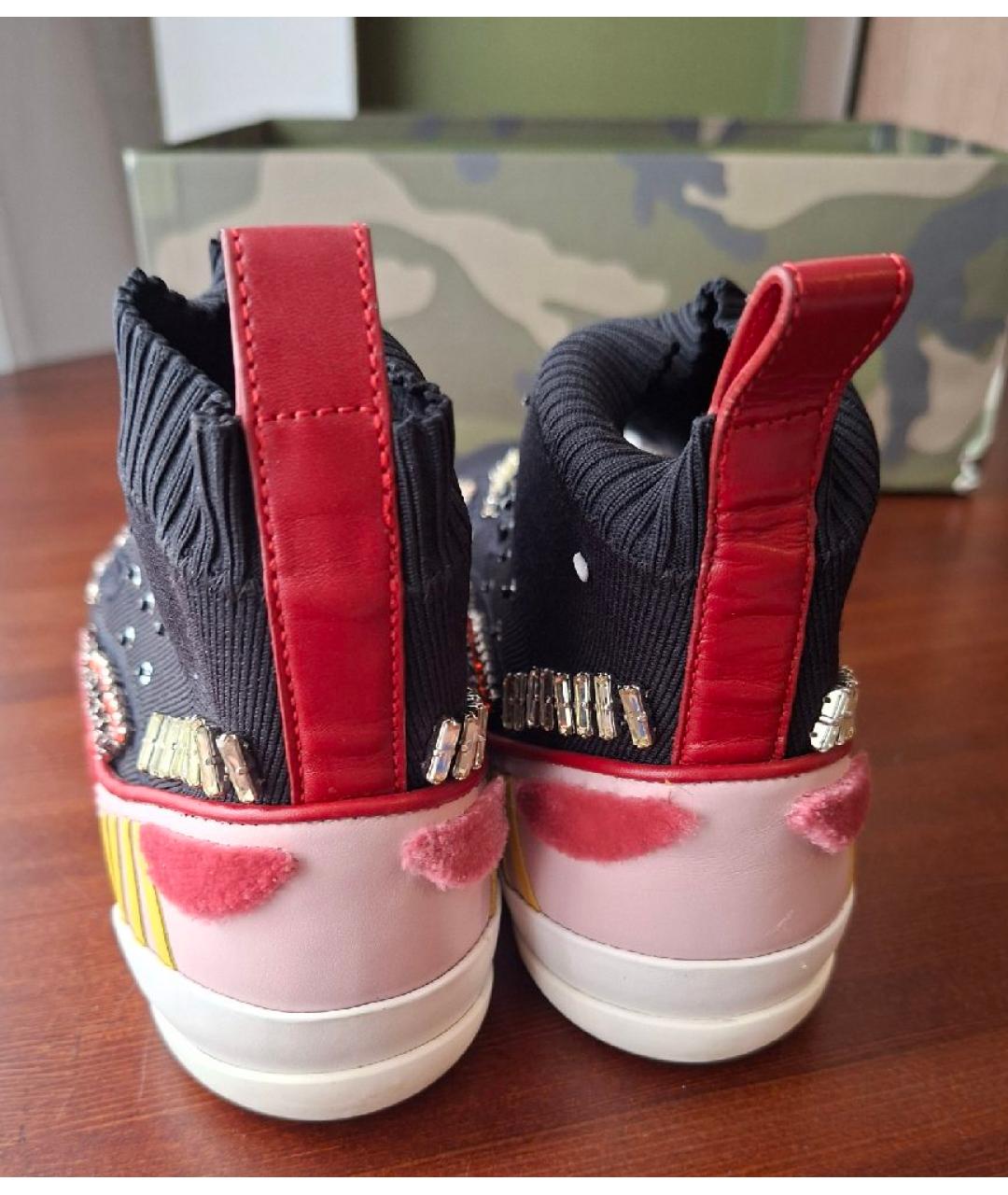 VALENTINO Черные текстильные кроссовки, фото 4