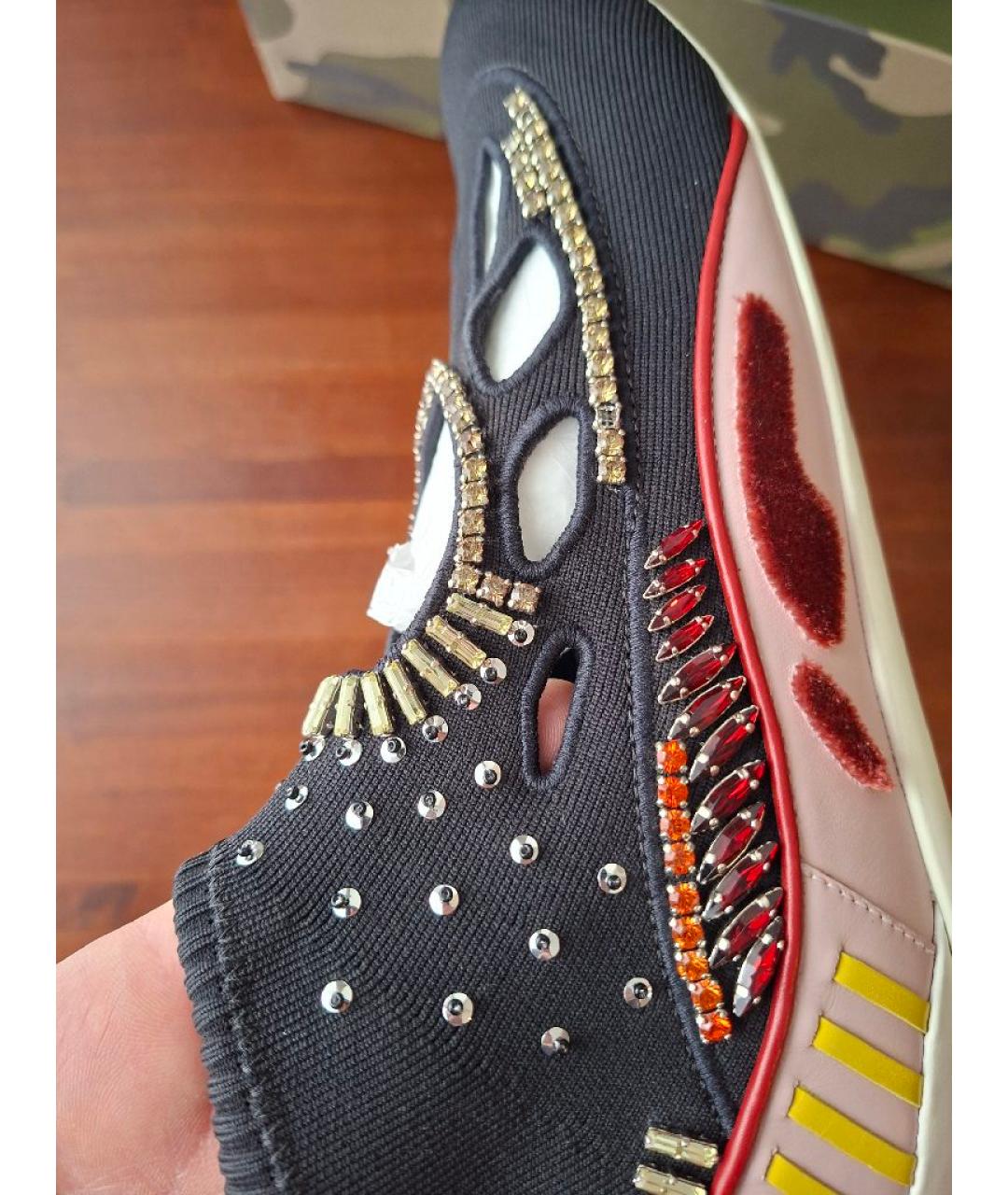 VALENTINO Черные текстильные кроссовки, фото 7