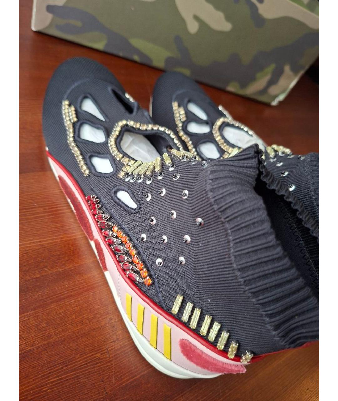 VALENTINO Черные текстильные кроссовки, фото 6