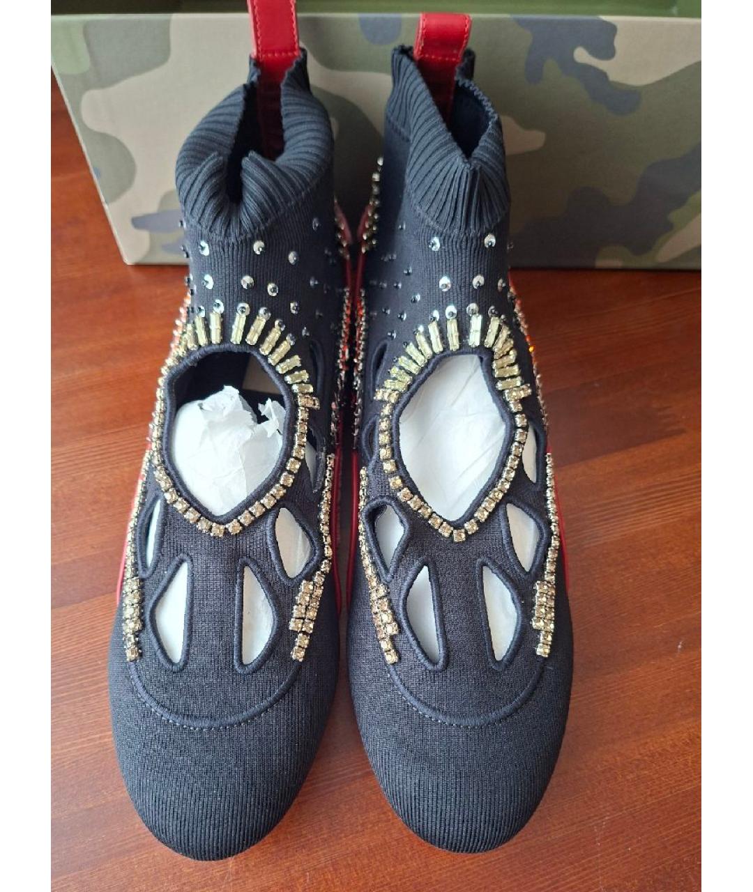 VALENTINO Черные текстильные кроссовки, фото 2