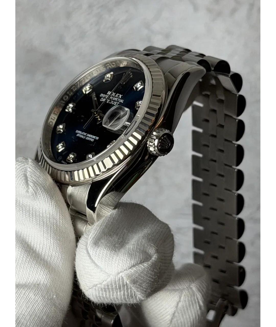 ROLEX Синие часы из белого золота, фото 3