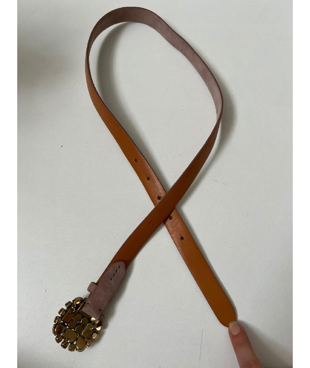 RALPH LAUREN Коралловый замшевый ремень, фото 7