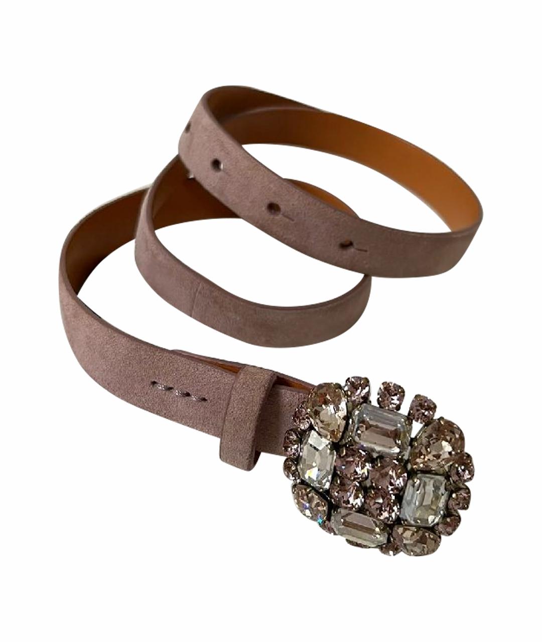 RALPH LAUREN Коралловый замшевый ремень, фото 1