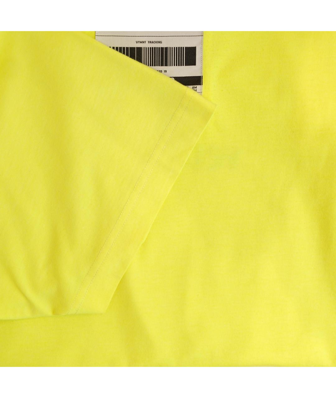 VETEMENTS Желтая хлопковая футболка, фото 5