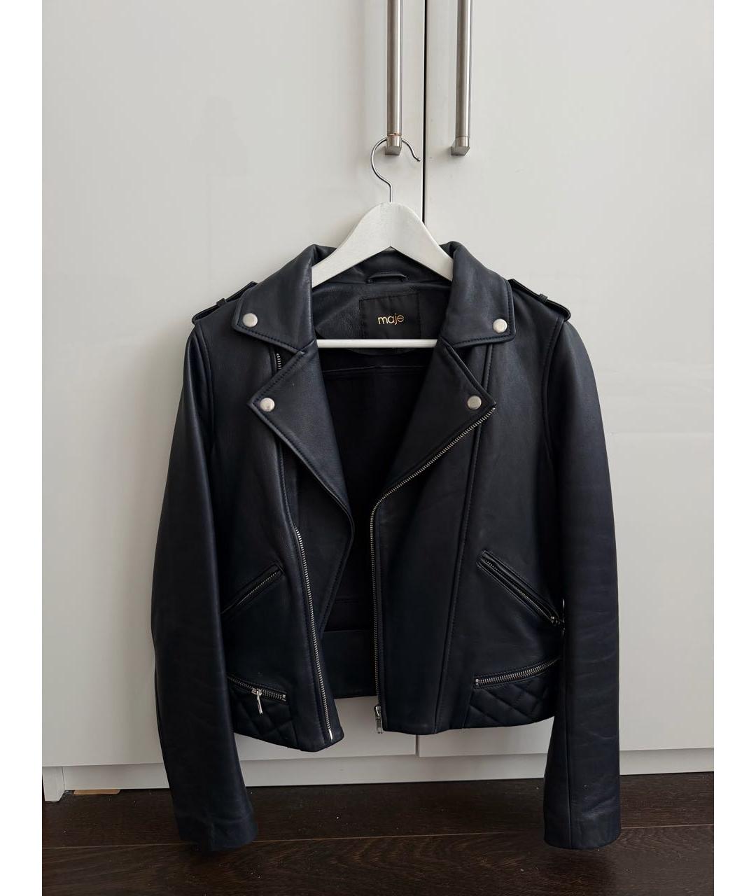 MAJE Черная кожаная куртка, фото 2