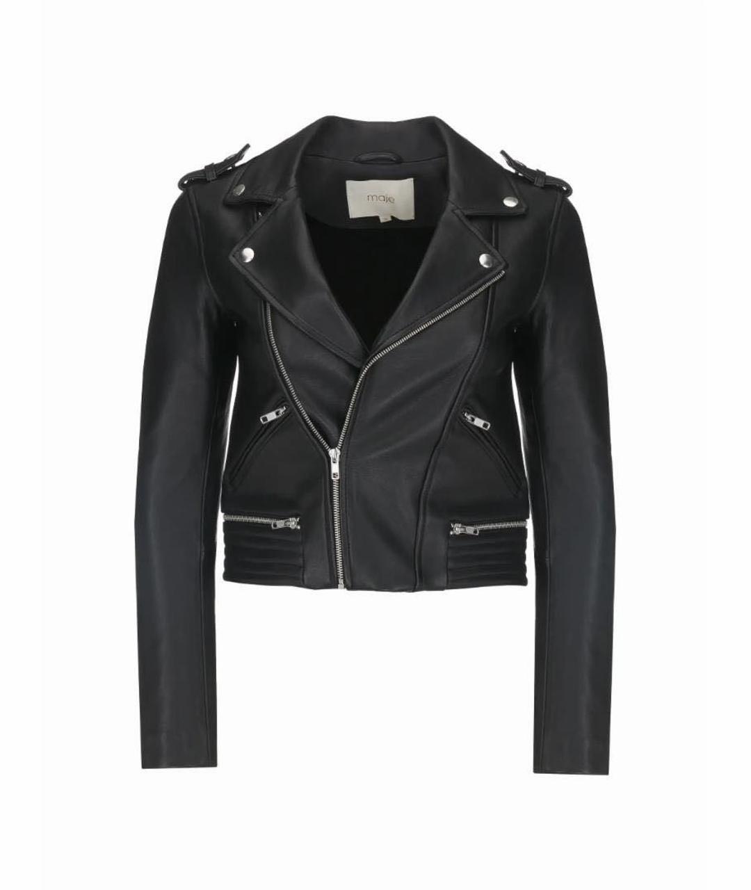 MAJE Черная кожаная куртка, фото 1