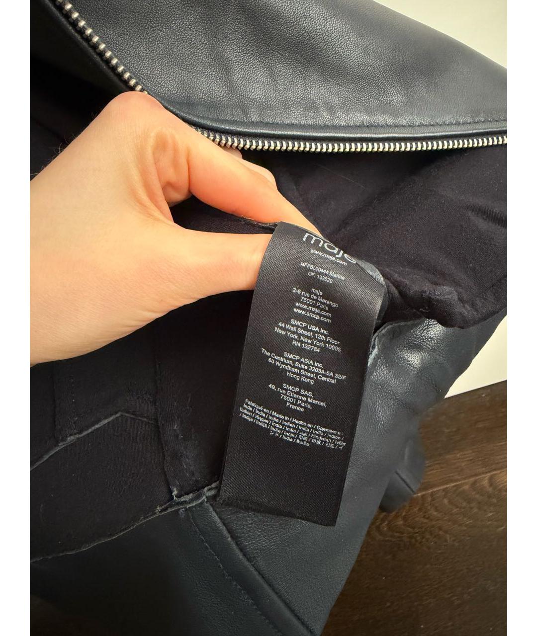 MAJE Черная кожаная куртка, фото 3