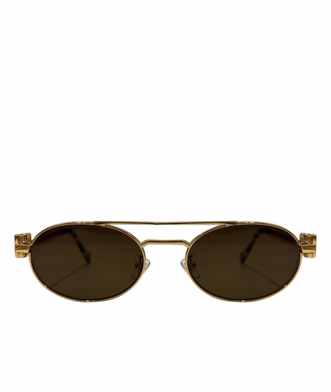 MIU MIU Золотые металлические солнцезащитные очки, фото 1