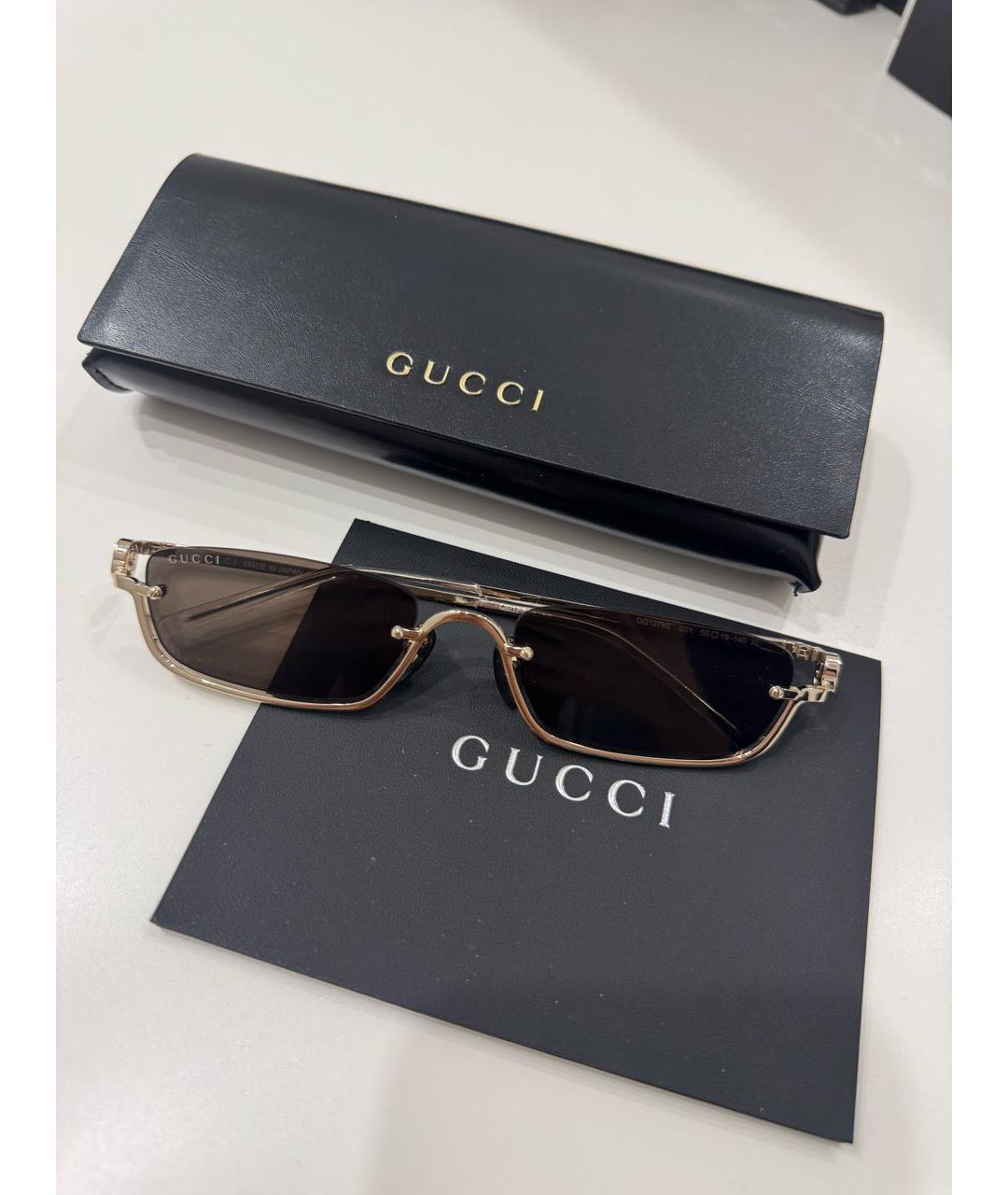 GUCCI Черные металлические солнцезащитные очки, фото 4