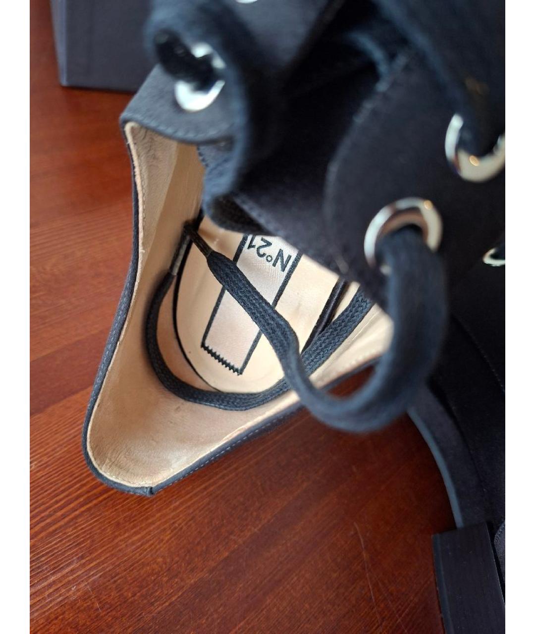 NO. 21 Черные текстильные брогги и оксфорды, фото 5