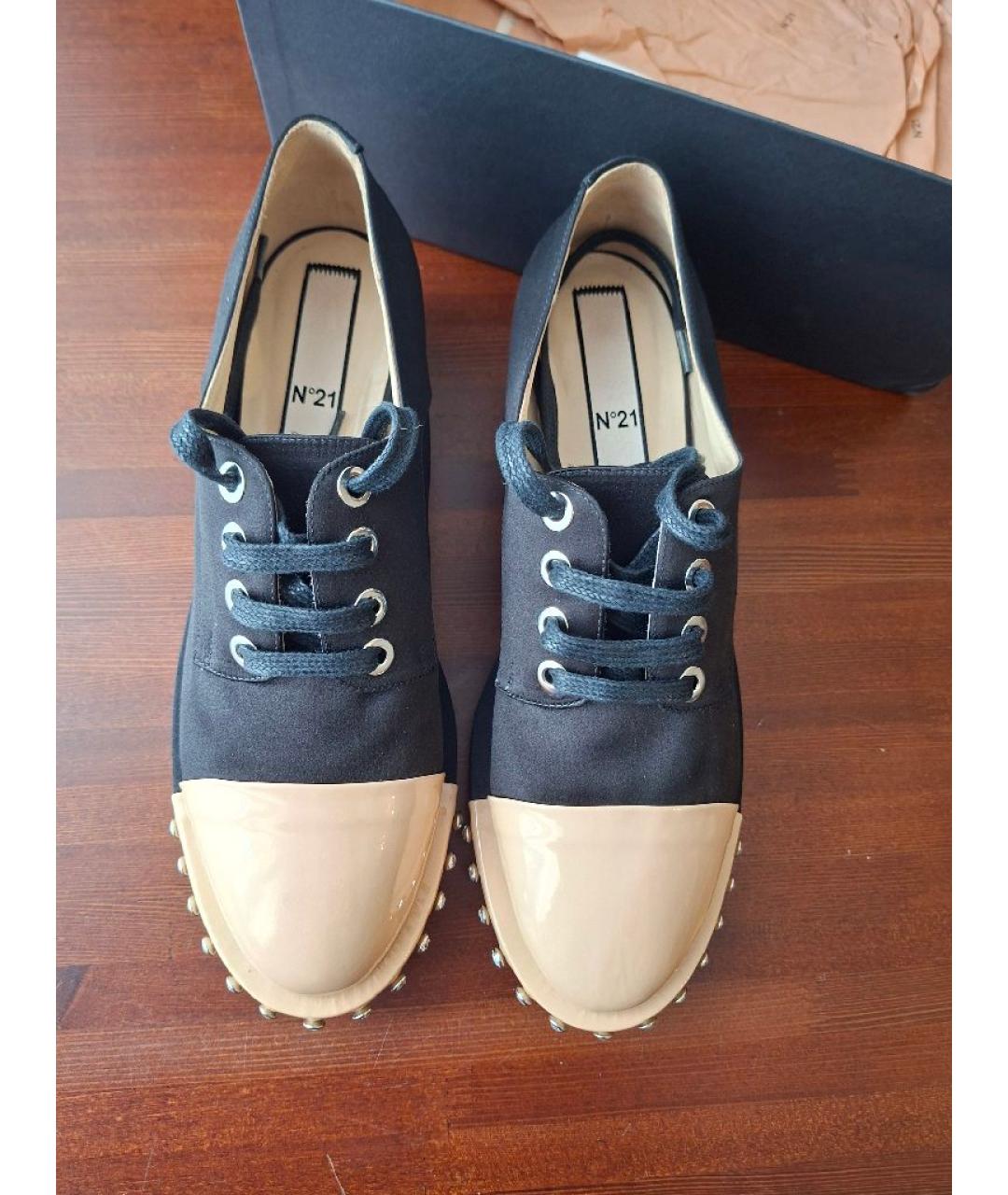 NO. 21 Черные текстильные брогги и оксфорды, фото 3