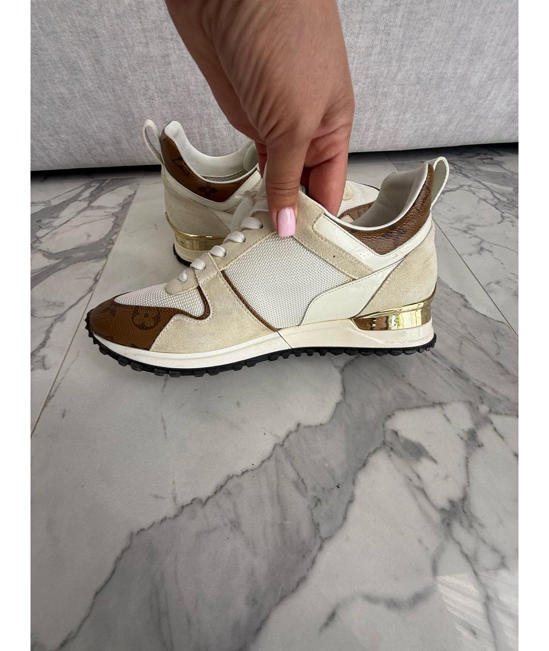 LOUIS VUITTON Бежевые текстильные кроссовки, фото 6