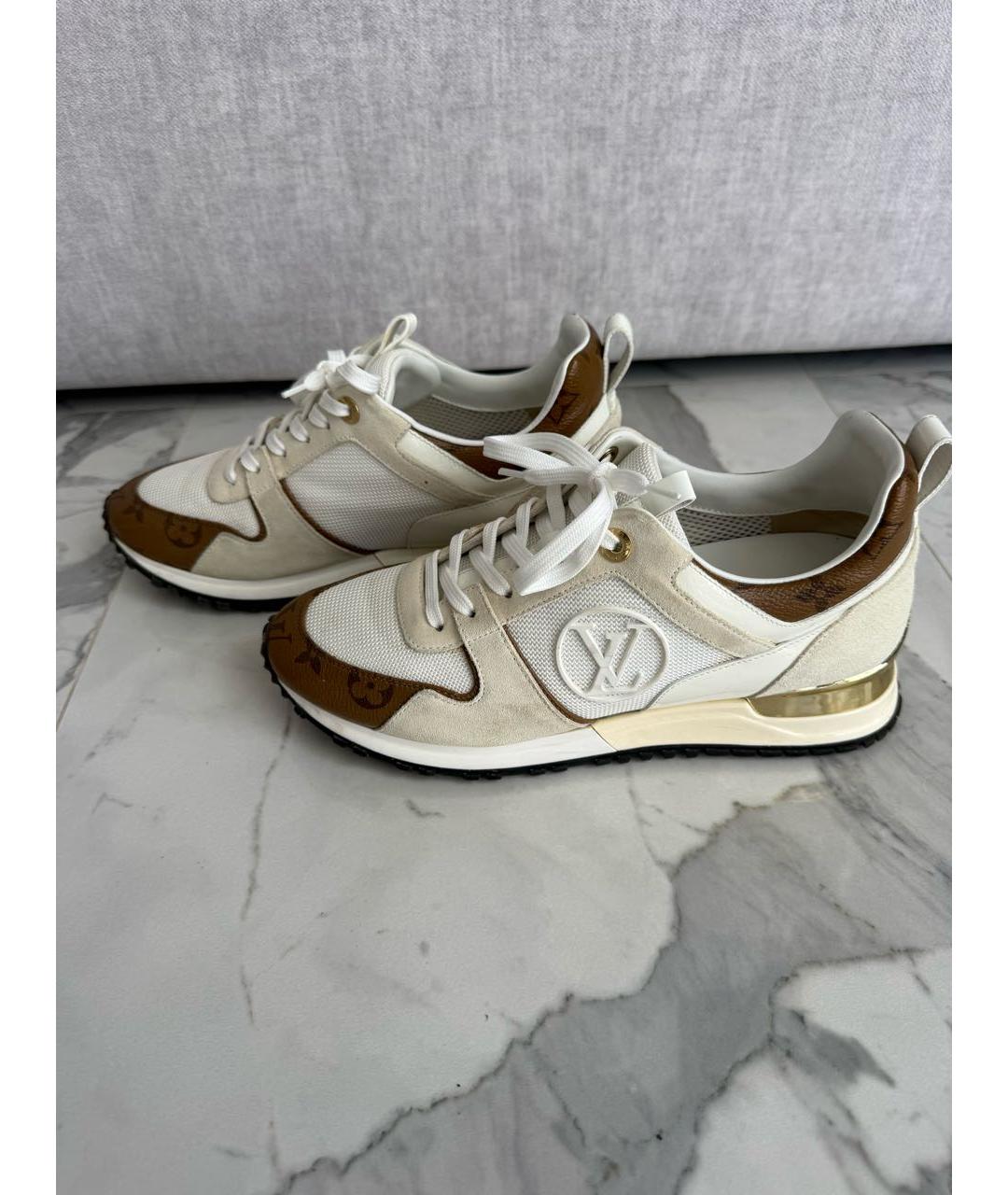 LOUIS VUITTON Бежевые текстильные кроссовки, фото 5