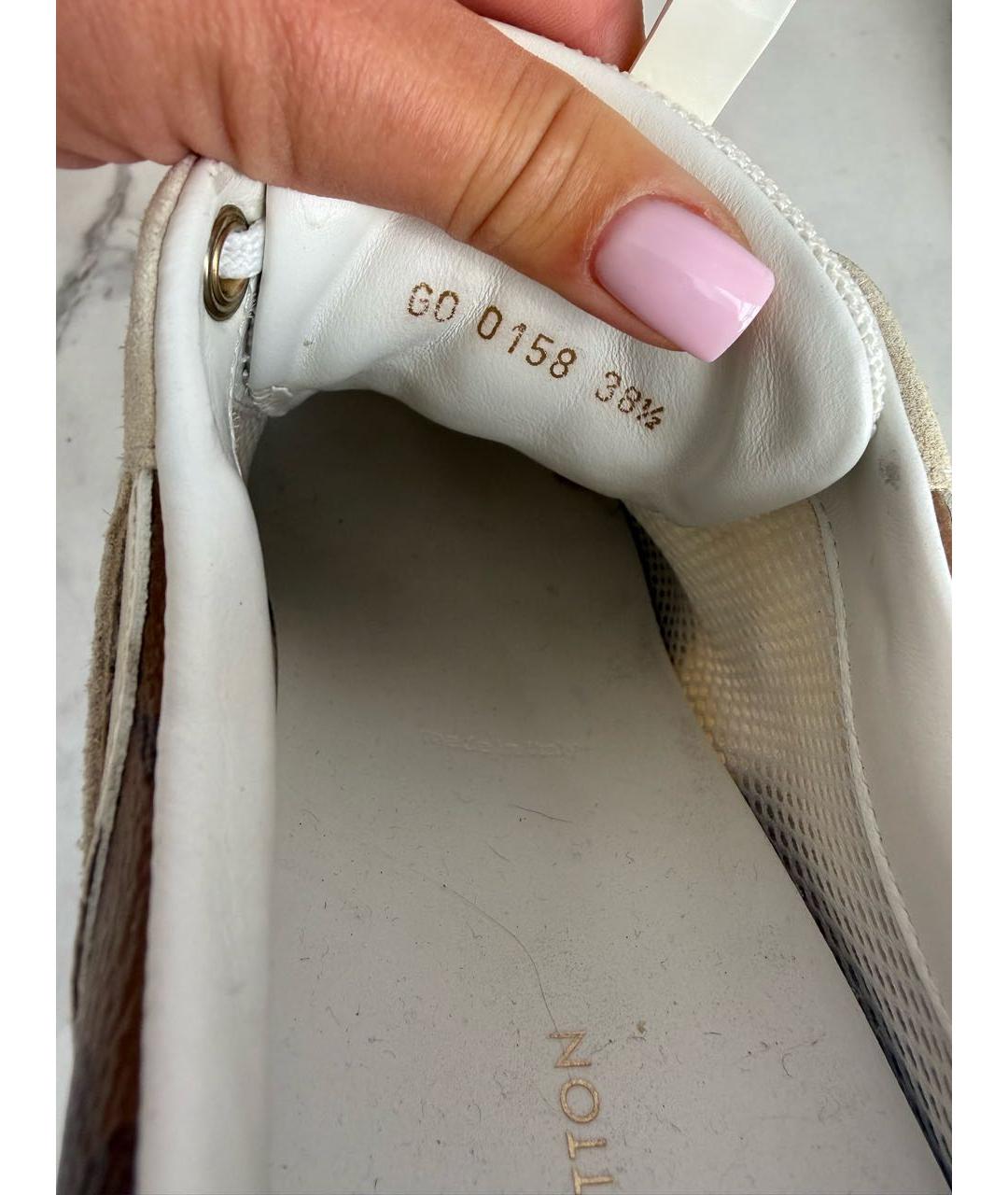 LOUIS VUITTON Бежевые текстильные кроссовки, фото 7