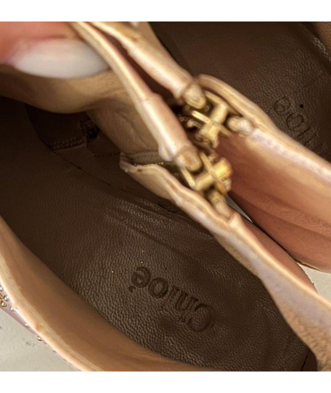 CHLOE Розовые кожаные полусапоги, фото 8