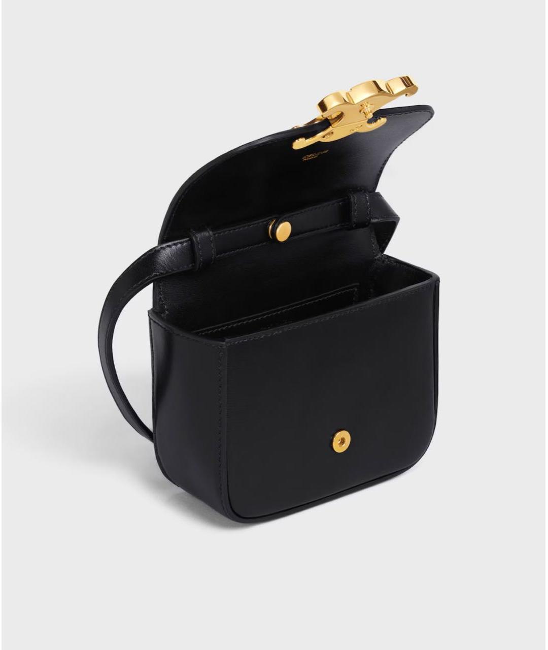 CELINE Черная кожаная сумка через плечо, фото 3