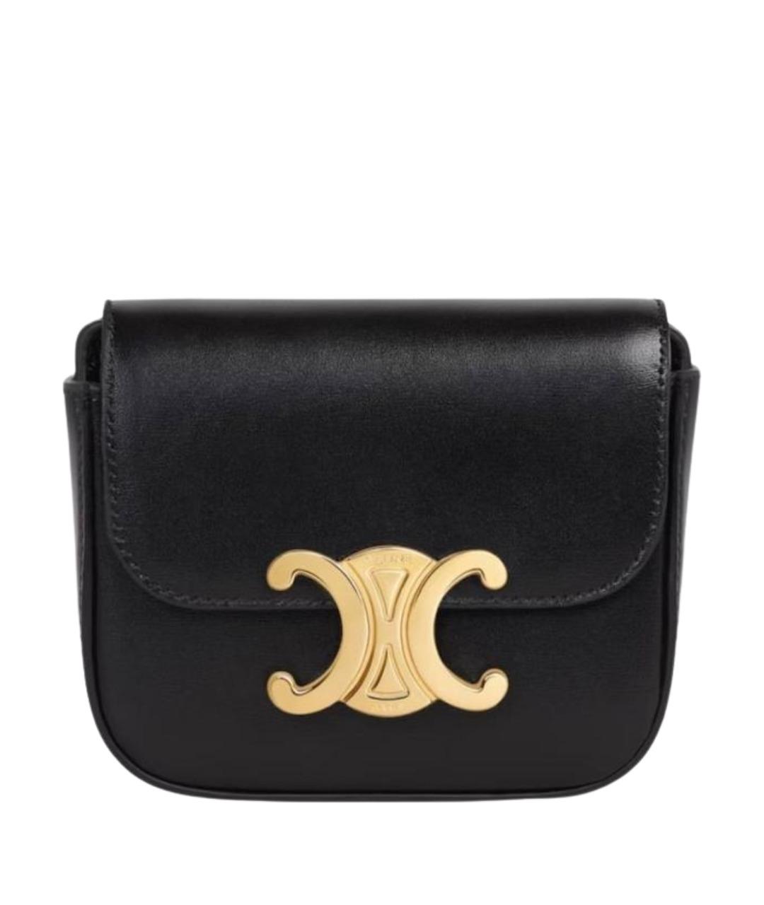 CELINE Черная кожаная сумка через плечо, фото 1