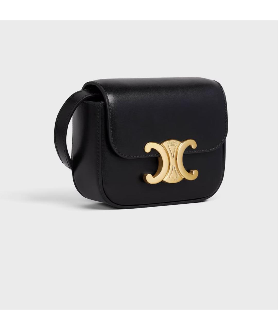CELINE Черная кожаная сумка через плечо, фото 2