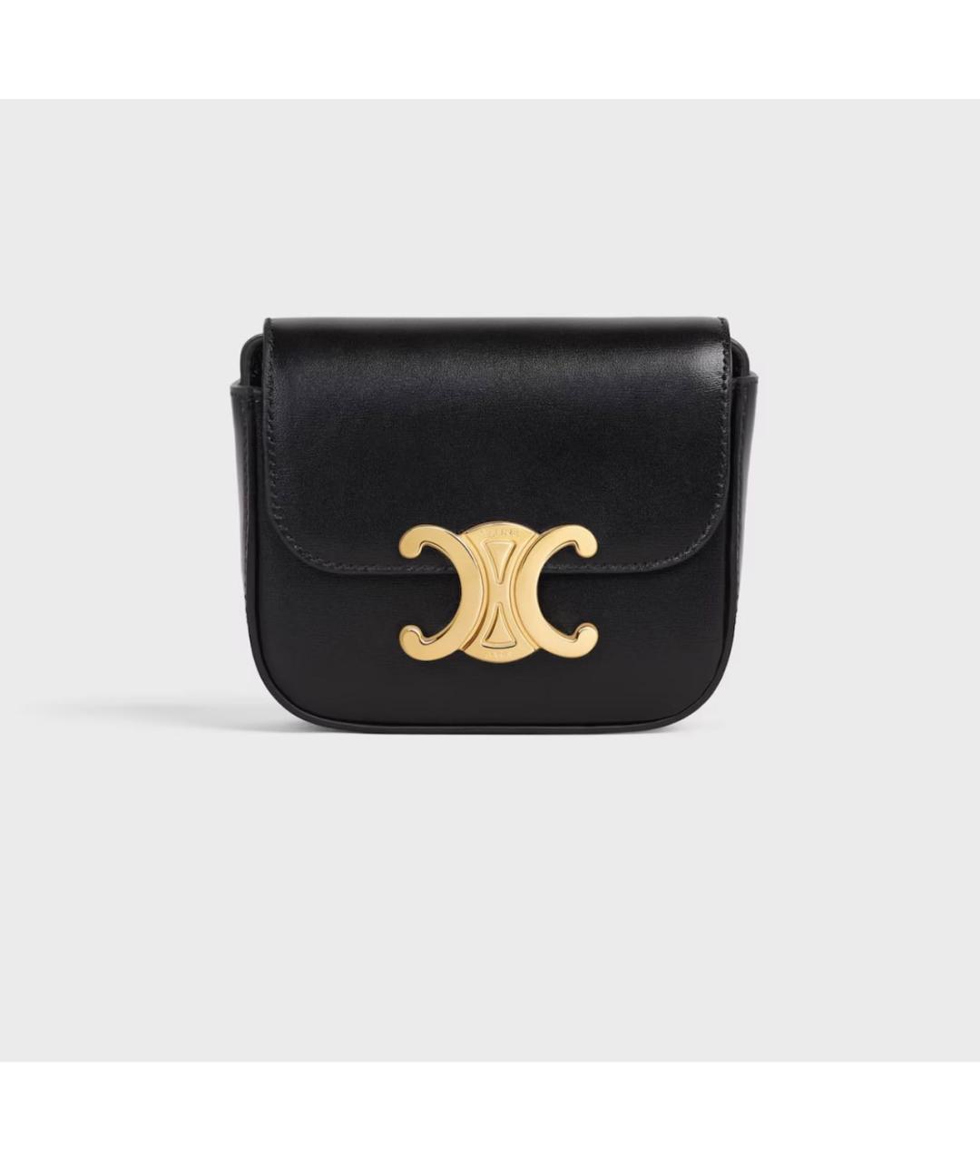 CELINE Черная кожаная сумка через плечо, фото 5