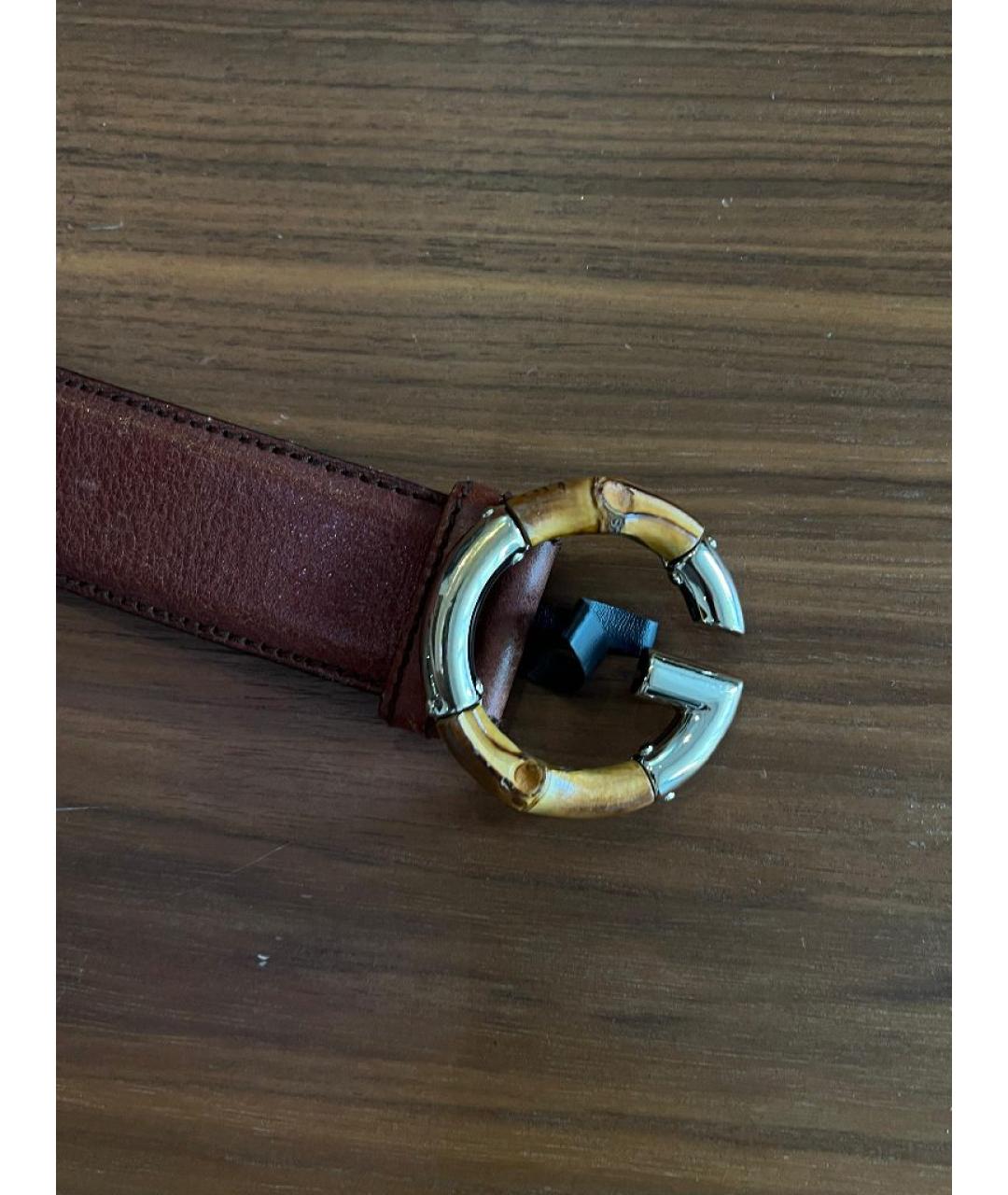 GUCCI Коричневый кожаный ремень, фото 2