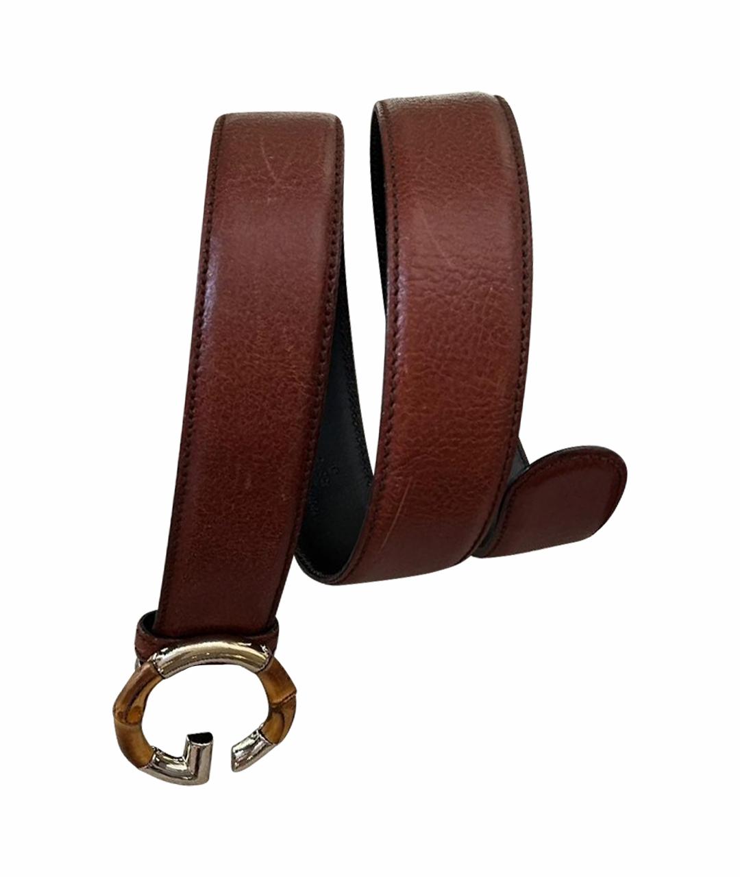 GUCCI Коричневый кожаный ремень, фото 1