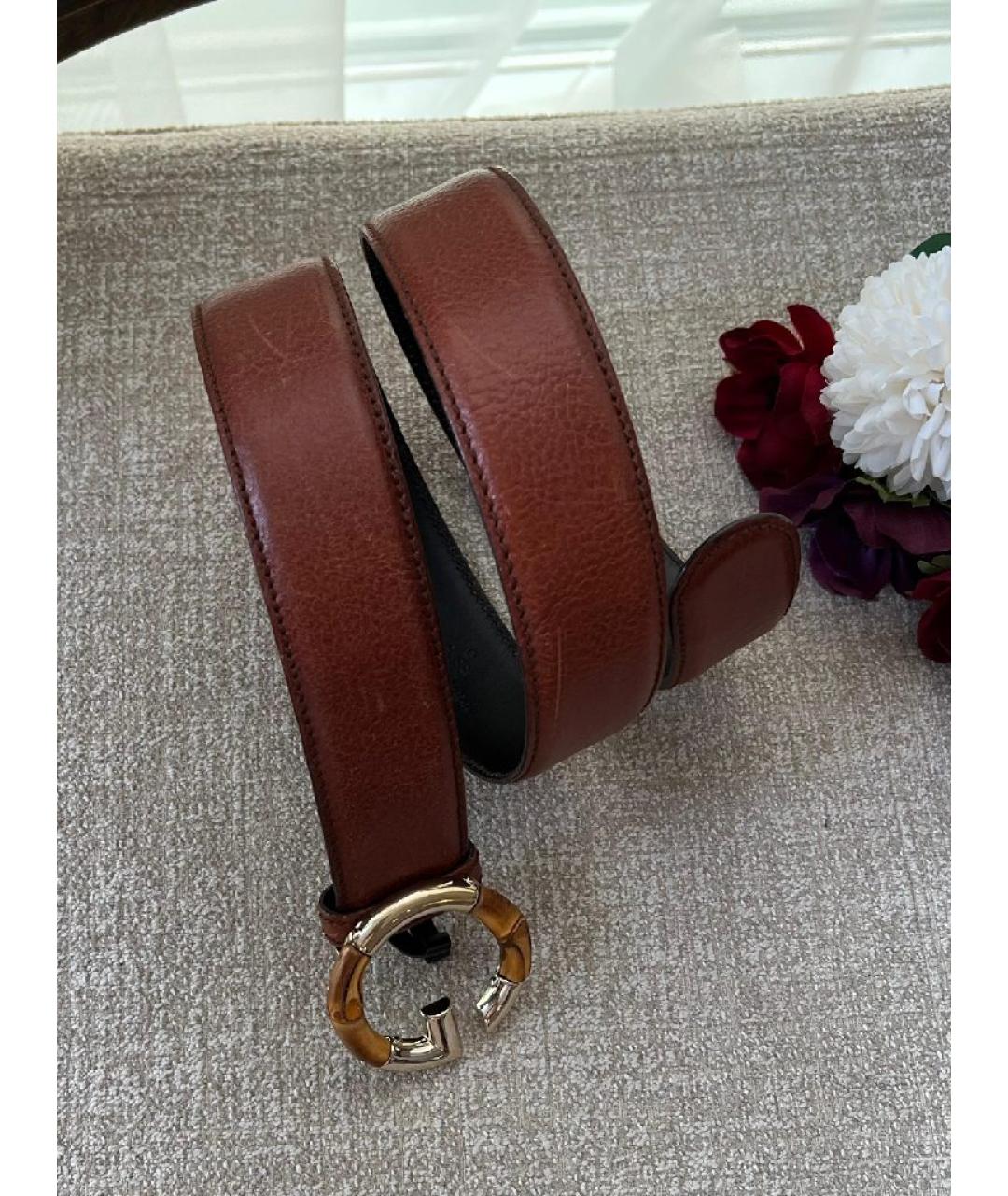 GUCCI Коричневый кожаный ремень, фото 9